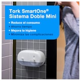 thumbnail of TORK SmartOne® |  Dispensador Mini Doble Papel Higiénico Blanco T9 (cod. 682000)