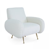 thumbnail of Fauteuil vintage en tissu bouclette blanc