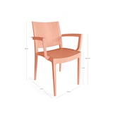 thumbnail of METRO PROFESSIONAL Cadeira de exterior empilhável Iluna, com braços, plástico, terracota