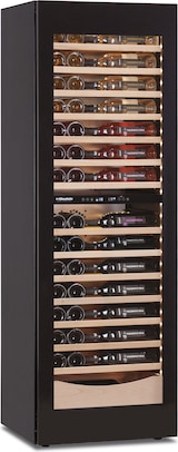 thumbnail of KLIMAITALIA Weinkühlschrank 2 T°en & Infinity-Glastür. Holzregale & untere Schublade. LED-Beleuchtung. Thermo digital. Mod. DW 170 2T