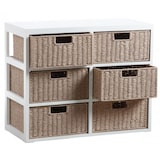 thumbnail of Commode 6 tiroirs en bois et papier cordé