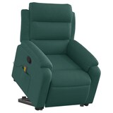 thumbnail of vidaXL Massagesessel mit Aufstehhilfe Dunkelgrün Stoff