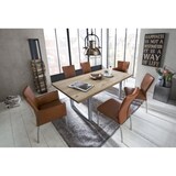 thumbnail of SIT Möbel Baumkante-Esstisch 120 cm | 40 mm Platte Wildeiche natur | Metallgestell silbern | B 120 x T 80 x H 76 cm | 07107-82 | Serie TABLES & CO