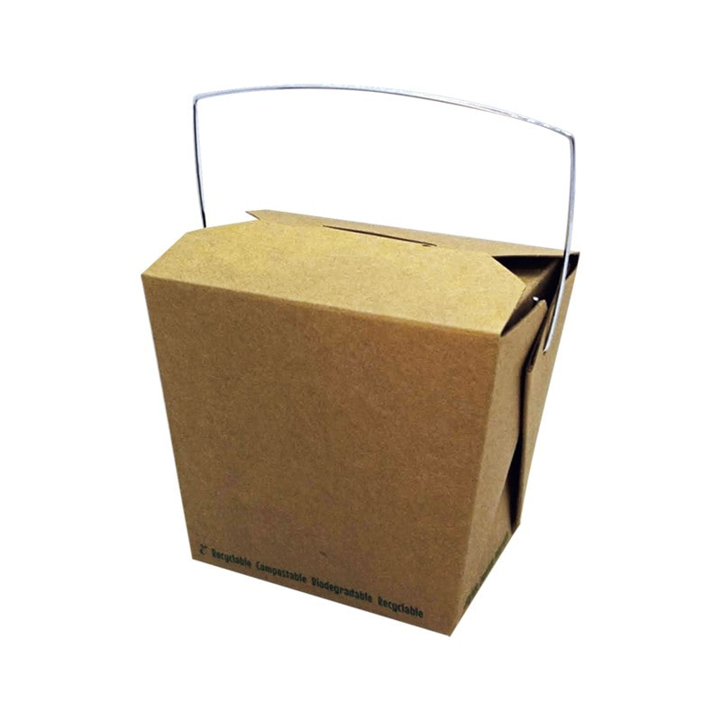 FHC - 500Pcs - Boite carton kraft carré avec anse - 95x73x90mm 450ml