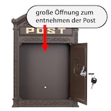 thumbnail of Briefkasten Englischer Postkasten zur Wandmontage braun Nostalgie Antik Stil