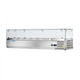 thumbnail of Banco pizzeria refrigerato con n° 3 porte GN 1/1 e vetrinetta portagusti per 6 bacinelle GN 1/4