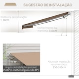thumbnail of Toldo manual retráctil 350x250 cm toldo para balcón con manivela de metal impermeable y anti-UV para jardín terraza ventanas
