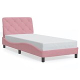 thumbnail of vidaXL Bettgestell mit LED-Leuchten Rosa 90x190 cm Samt
