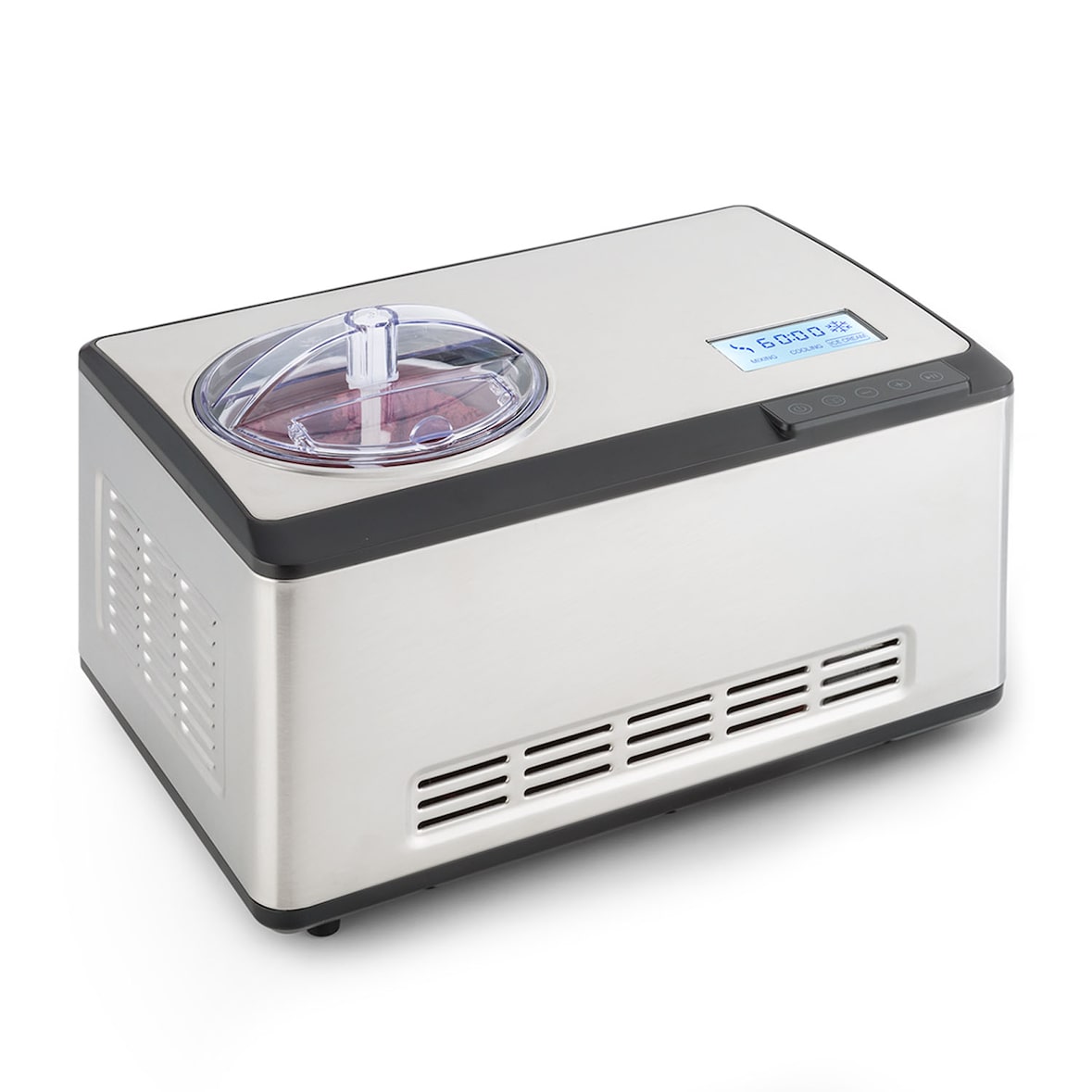 Dolce Bacio Eiscremebereiter Kompressor 2l LCD-Display Touch EdelstahlSilber