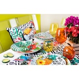 thumbnail of Juego de vajilla de porcelana multicolor Tropical Chic de 18 piezas de Excelsa