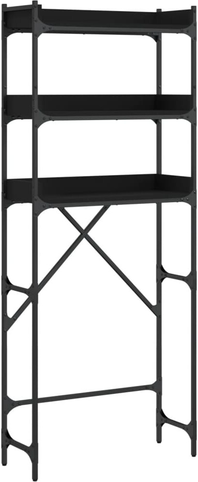 vidaXL Waschmaschinenregal Schwarz 67x25x163 cm Holzwerkstoff
