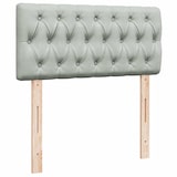 thumbnail of vidaXL Ottoman-Bett mit Matratzen & LEDs Hellgrau 200x200 cm Samt
