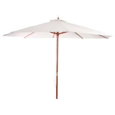 Guarda-sol Florida, guarda-chuva de jardim guarda-chuva de mercado, Ø 3,5m poliéster/madeira 7kg ~ creme