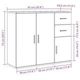 thumbnail of vidaXL Sideboard Artisan-Eiche 91x29,5x75 cm Holzwerkstoff