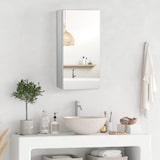 thumbnail of HOMCOM Armario de Baño con Espejo Armario de Pared para Baño con Puerta 2 Estantes de Almacenamiento y Marco de Acero Inoxidable 30x14x55 cm Plata