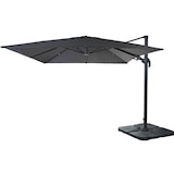 thumbnail of Décoshop26 - Professionele restaurantparasol voor tuinterras 3x3m (Ø4,24m) draaibaar polyester aluminium/staal 23kg antraciet met 04_0003444