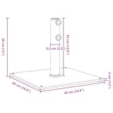 thumbnail of vidaXL Parasolvoet voor stokken van Ø32/38/48 mm 17 kg vierkant