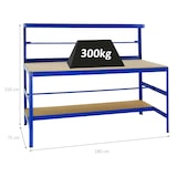 thumbnail of Packtisch Tiger | Tragkraft 300 kg | HxBxT 150x180x75 cm | Blau
