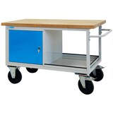 thumbnail of PROREGAL Mobile Werkbank Rhino mit Ablagefach + 1 Tür | HxBxT 83x130x60cm | Traglast 500kg | Lichtgrau/Lichtblau