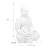 thumbnail of Relaxdays Buddha Figur sitzend, 70 cm hoch, XL Garten Dekofigur, wetterfest & frostsicher, Dekoskulptur Wohnzimmer, weiß