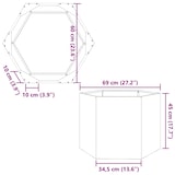 thumbnail of Helloshop26 - Sechseckiger Pflanzkasten/Hochbeet für Pflanzen Blumen Terrasse Garten 69 x 60 x 45 cm schwarzer Stahl 02_0038650