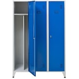 thumbnail of Armoire vestiaire industrie salissante 3 colonnes 1200 livré avec pieds