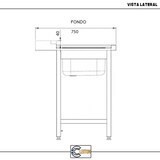 thumbnail of Cleiton® Mesa de Entrada Derecha para Lavavajillas de Cúpula de Acero Inoxidable con 1 Seno 800x750x880 mm | Fregadero | Pica Industrial con patas