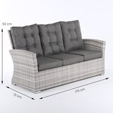 thumbnail of Sofá para jardín, 3 plazas, Color gris, Aluminio y rattán sintético, Tamaño:80x170x93 cm,Cojín antracita incluido