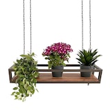 thumbnail of Prateleira FLOWERS suspensa no teto CASTANHO comprimento 95 cm com correntes para flores suporte de vidro vertical para jardim bar cozinha por Yelloo