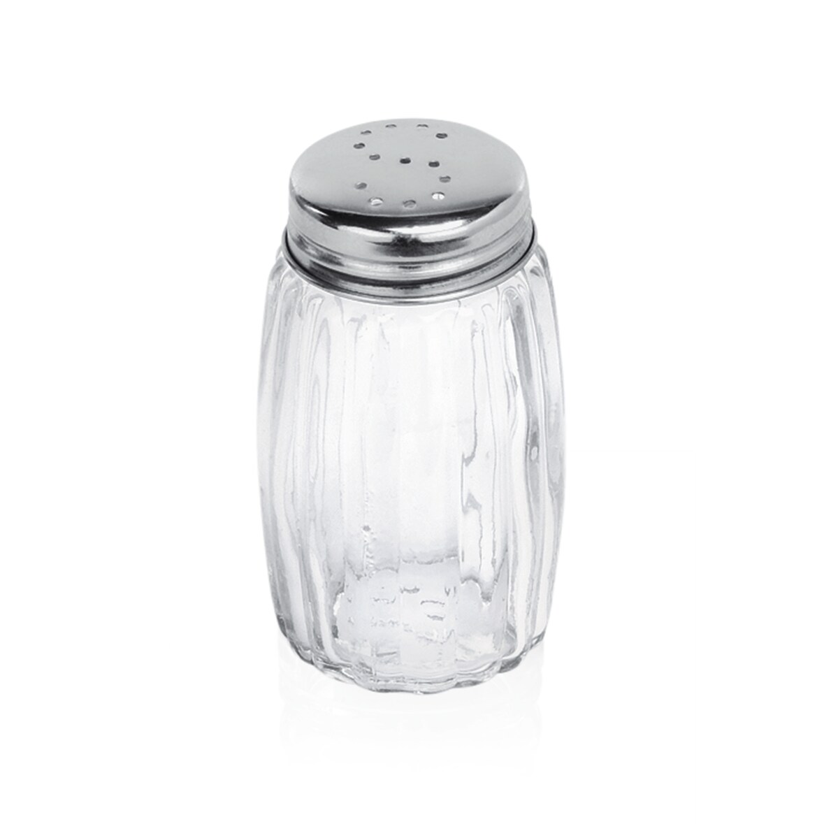 Salière Ø 3,5 cm H 7 cm inox verre bouchon chromé - Was Germany