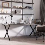 thumbnail of Conjunto de 2 Patas para Mesa Estilo Industrial 80x72 cm en Forma de X Patas de Muebles de Acero para Soporte con Protectores Tornillos de Montaje