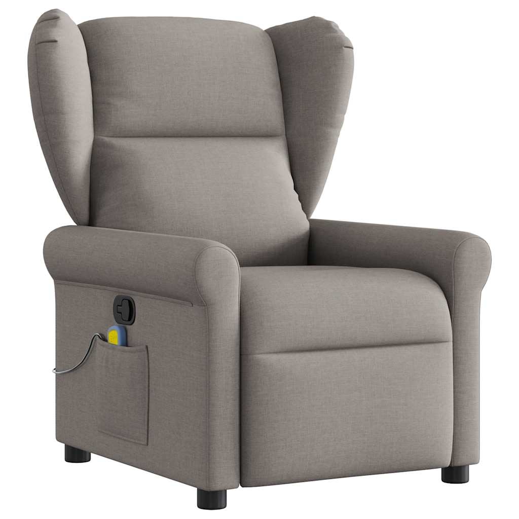 vidaXL Massagesessel Taupe Stoff