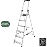 thumbnail of BRASQ Huishoudtrap 6-treden Zilver - keukentrap inklapbaar aluminium voor Particulier en professioneel gebruik - Trap Ladder - Anti slip