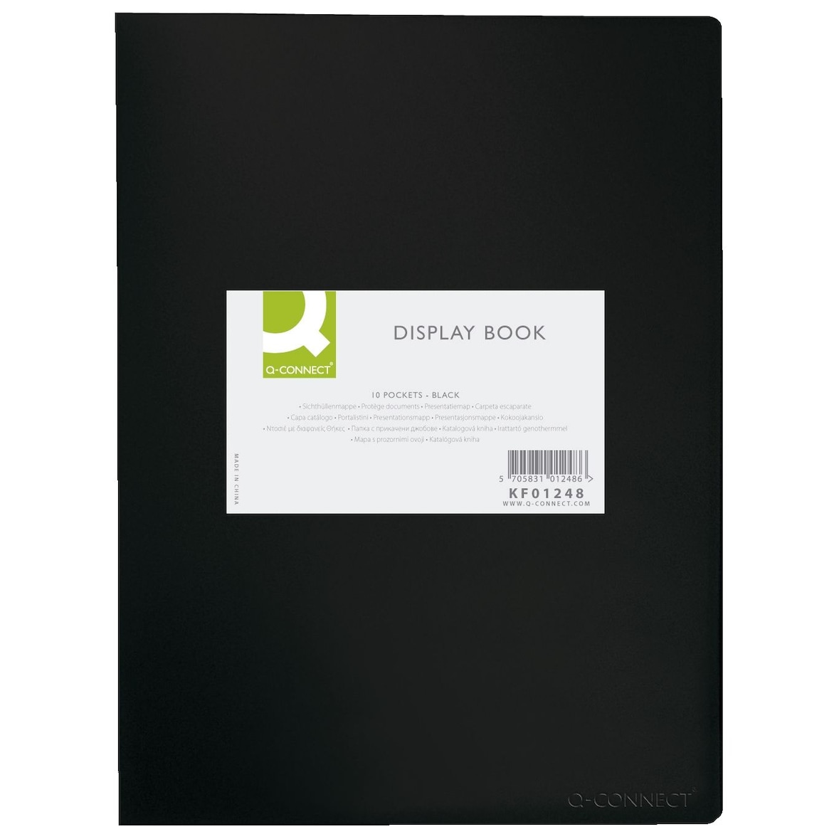 Q-Connect® KF01248 Sichtbuch - 10 Hüllen, Einband PP, 450 mym, schwarz