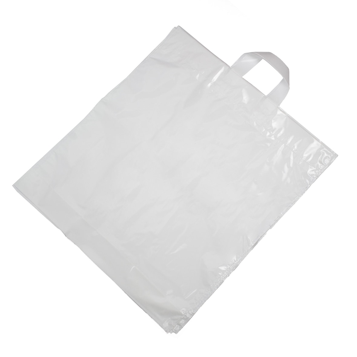 DayBays 50 Stk. Schlaufentragetaschen 45+10x55 cm LDPE weiß lose mit Schlaufengriff