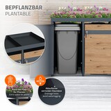 thumbnail of ML-Design Mülltonnenbox 4er Holzoptik mit Pflanzdach, für 4×240L, 264×80×124 cm, Stahl, wetterfest & abschließbar, Müllbox mit Tür