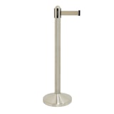 thumbnail of Securit® Poteau d'accueil Rétractable - Chrome - 100cm - Bande nylon 205cm Grise - Ensemble complet pied + socle