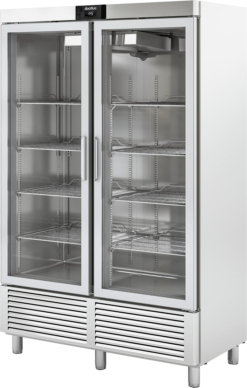 Edelstahtieflkühlschrank mit Glastüren TKU 1300 G