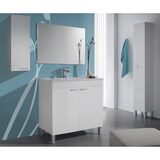 thumbnail of Dmora Badezimmersäule Hollywood, Säulenschrank für Badezimmer mit 2 Türen, Hängeschrank mit 2 Einlegeböden, 30x25h182 cm, Glänzend Weiß