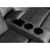 thumbnail of 2er Kinosessel HWC-K17, Relaxsessel Fernsehsessel Sofa, Nosagfederung Getränkehalter Fach ~ Stoff/Textil dunkelgrau