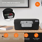thumbnail of ECD Germany Dokumentenbox DIN A4, 39×33×16 cm (7 L) – feuerfest & wasserdicht, abschließbar (2 Schlüssel), Sicherheitskoffer/Geldkassette mit Griff
