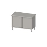 thumbnail of Stalgast Edelstahl Arbeitsschrank mit Flügeltüren, 1000x600x850 mm, ohne Aufkantung, verschweißt