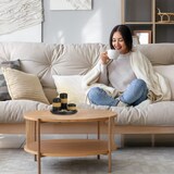 thumbnail of Relaxdays Teelichthalter Set mit Tablett & Steinen,  Ø 19,5 cm, Tischdeko Wohn- & Esszimmer, Kerzenhalter, schwarz/braun