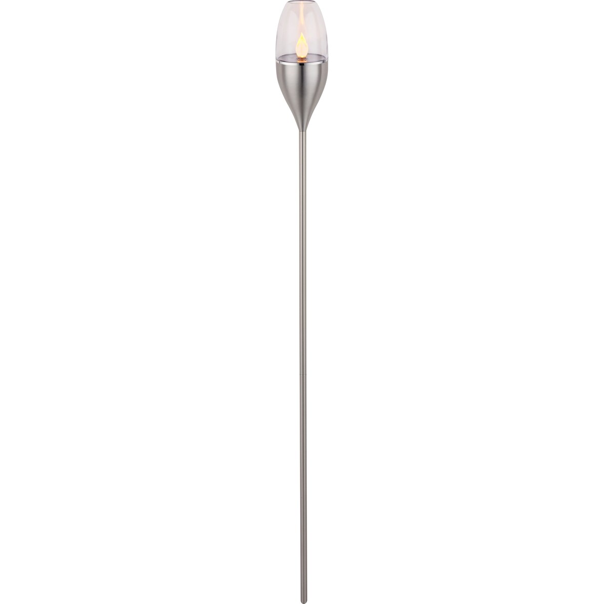 Tarrington House Lâmpada solar de espigão de chão, LED âmbar, aço inoxidável/plástico, Ø 8.5 x 112 cm, prateado