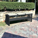 thumbnail of DanDiBo Gartenbank Metall Wetterfest 3 Sitzer Schwarz 150 cm mit 2 Ebenen Sitzbank Eisenbank Gartenmöbel Modern Parkbank