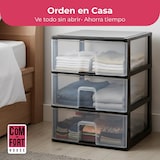 thumbnail of COM-FORT HOUSE | Cajonera Apilable de Plástico | Modelo Transparente | Color Negro | Modelo de 3 Cajones