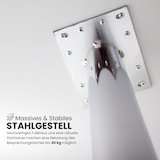 thumbnail of bümö Säulenhubtisch höhenverstellbar, Stehtisch Büro, Bistrotisch rund 80 x 80 cm - Besprechungstisch weiß, Stehtisch Holz-Platte, Säule aus Metall