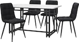 thumbnail of Esstisch Set 120x70x75, MDF Tisch Schwarz mit 4 Samt Stühlen Dunkel, Metallbeine, Modernes Design für Küche und Esszimmer, Komfortabel und Elegant