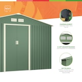 thumbnail of Wasabi - Caseta Jardín Exterior 10,2m2 Light Green - 322x324x205cm - Doble Puerta Corredera - Rejillas Ventilación