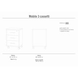 thumbnail of SARMOG MOBILE 3 CASSETTI SU RUOTE L51 P41 H71 in truciolare nobilitato color noce stelvio e ossido bianco